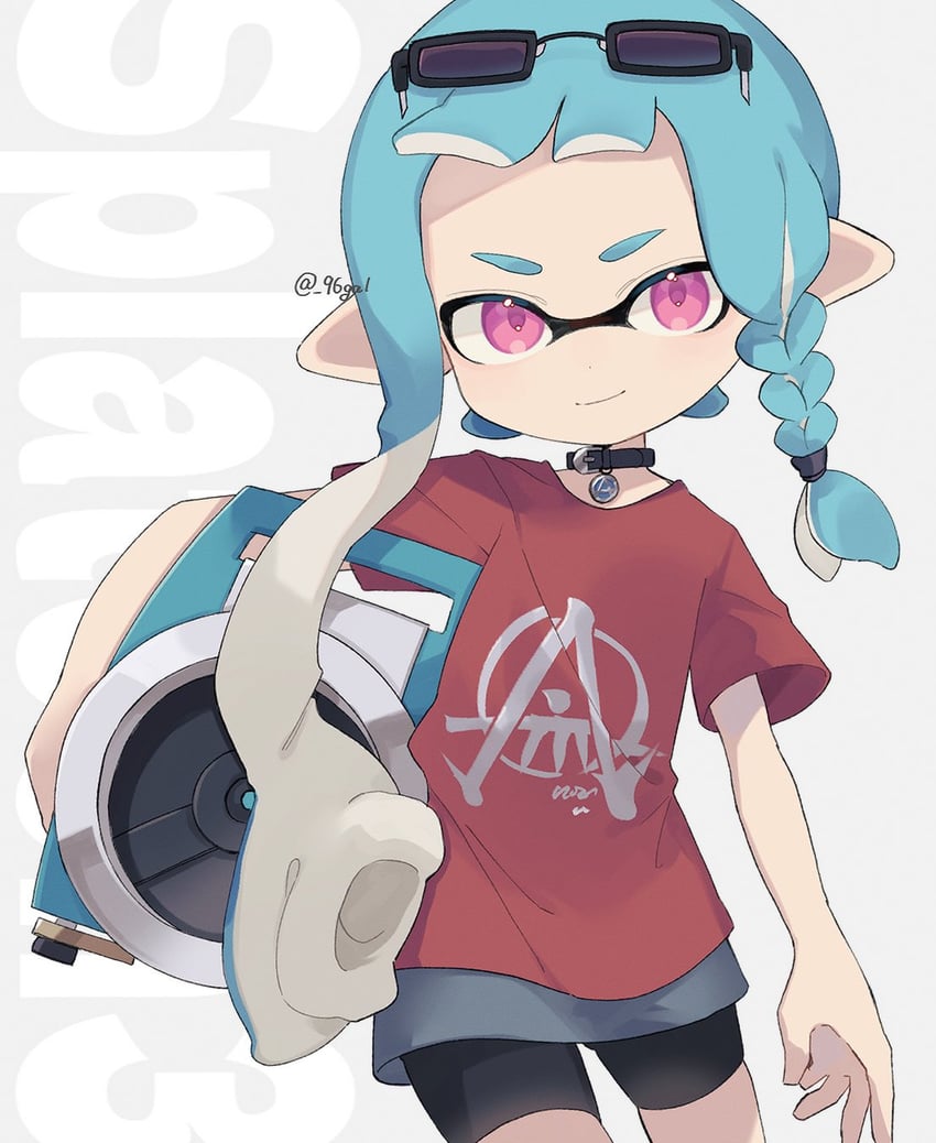 inkling player character and inkling girl (splatoon and 1 more) drawn by sabata_saba
