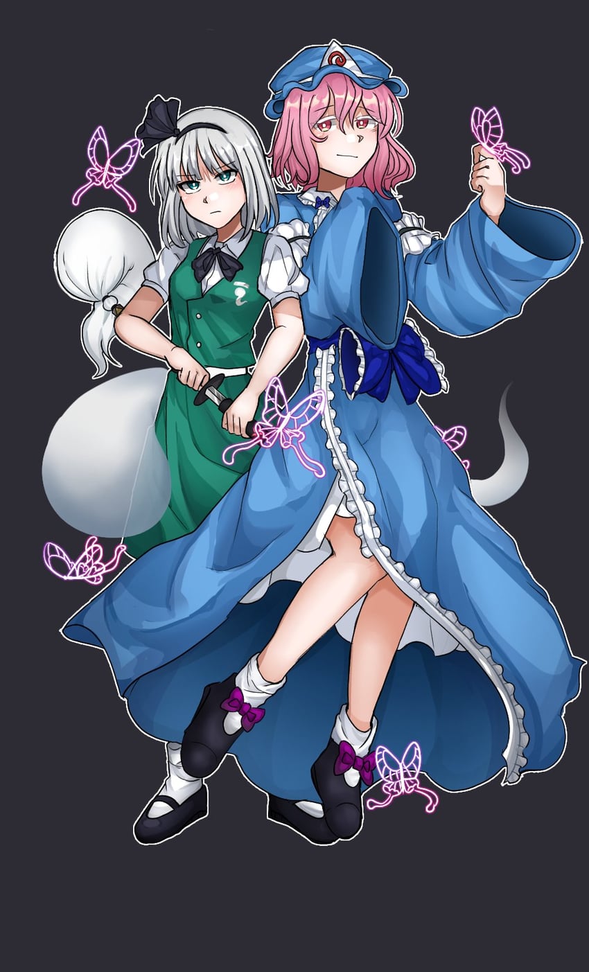 konpaku youmu and saigyouji yuyuko (touhou) drawn by tohl1ve_r10