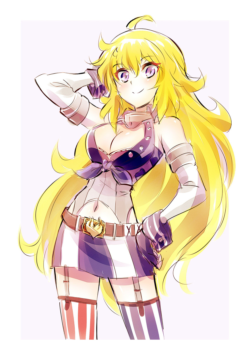 iowa and yang xiao long (kantai collection and 1 more) drawn by iesupa