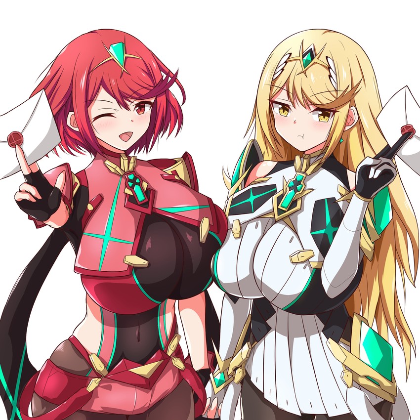 pyra and mythra (xenoblade chronicles and 2 more) drawn by light_xion