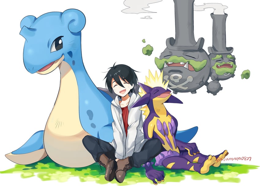 lapras, yumeoi kakeru, toxtricity, and galarian weezing (pokemon and 1 more) drawn by ninahachi