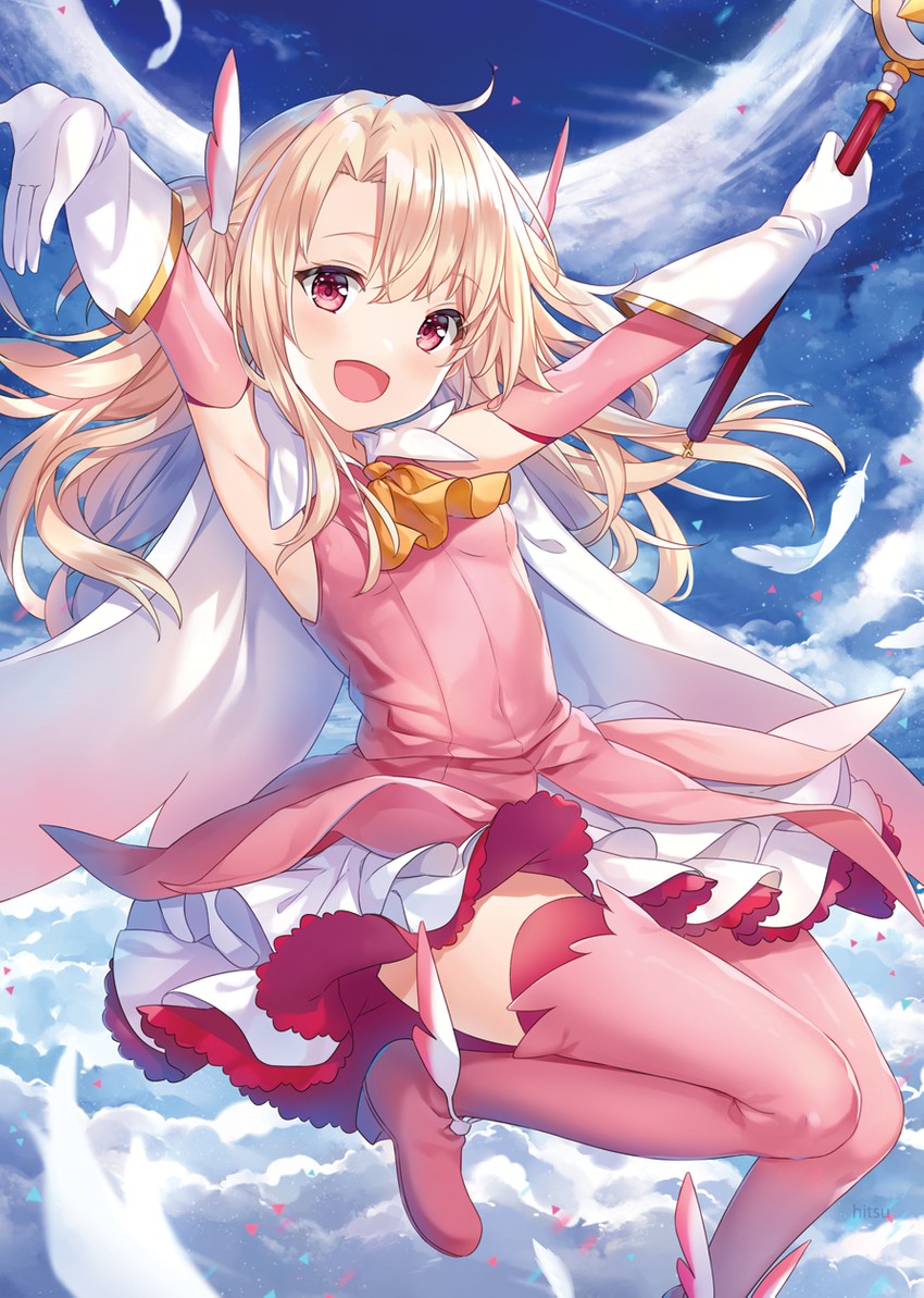 illyasviel von einzbern, prisma illya, and magical ruby (fate and 1 more) drawn by hitsukuya