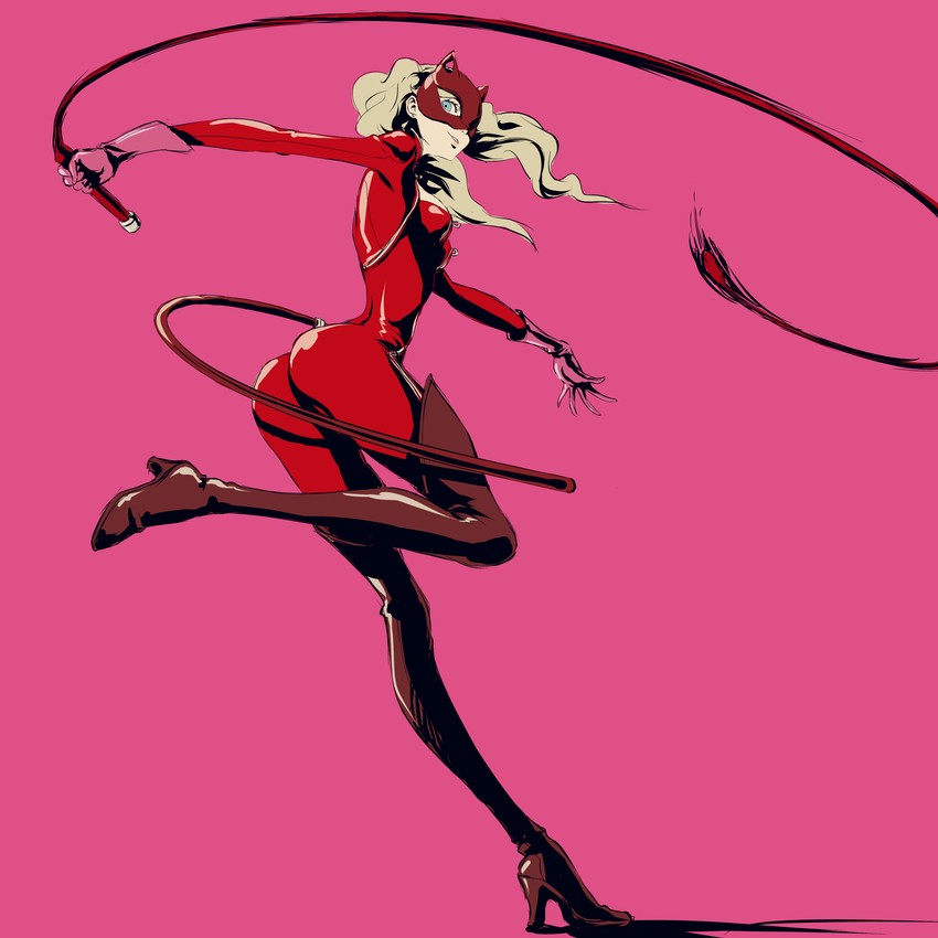 takamaki anne and panther (persona and 1 more) drawn by ozkh