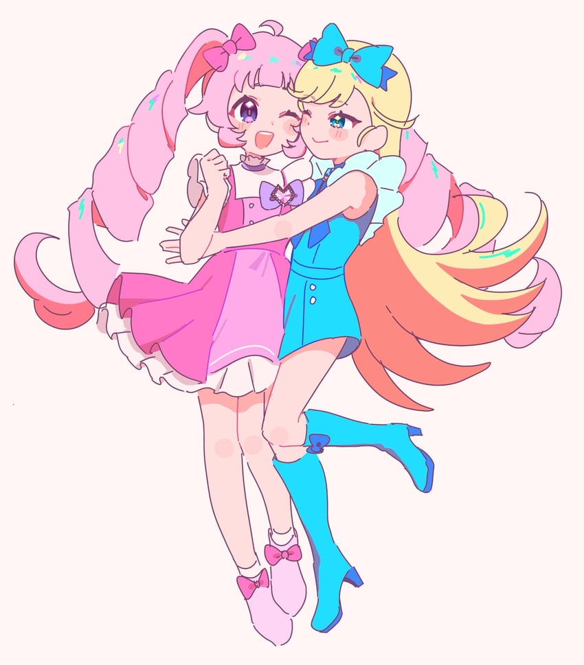 aozora himari and hoshikawa mitsuki (pretty series and 1 more) drawn by mameo_(mameo6416)