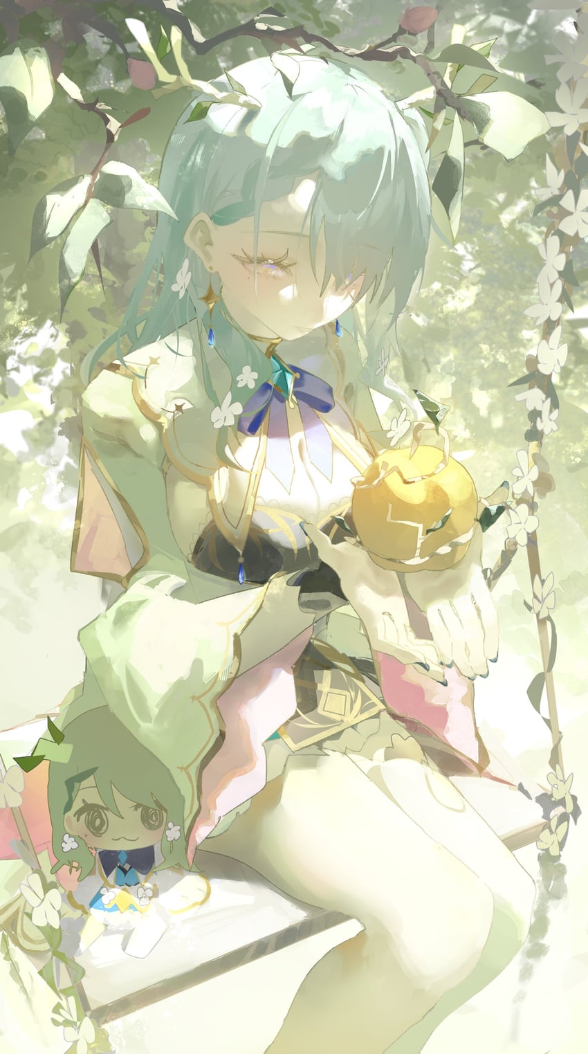 ceres fauna and smol fauna (hololive and 1 more) drawn by kyoro_ina