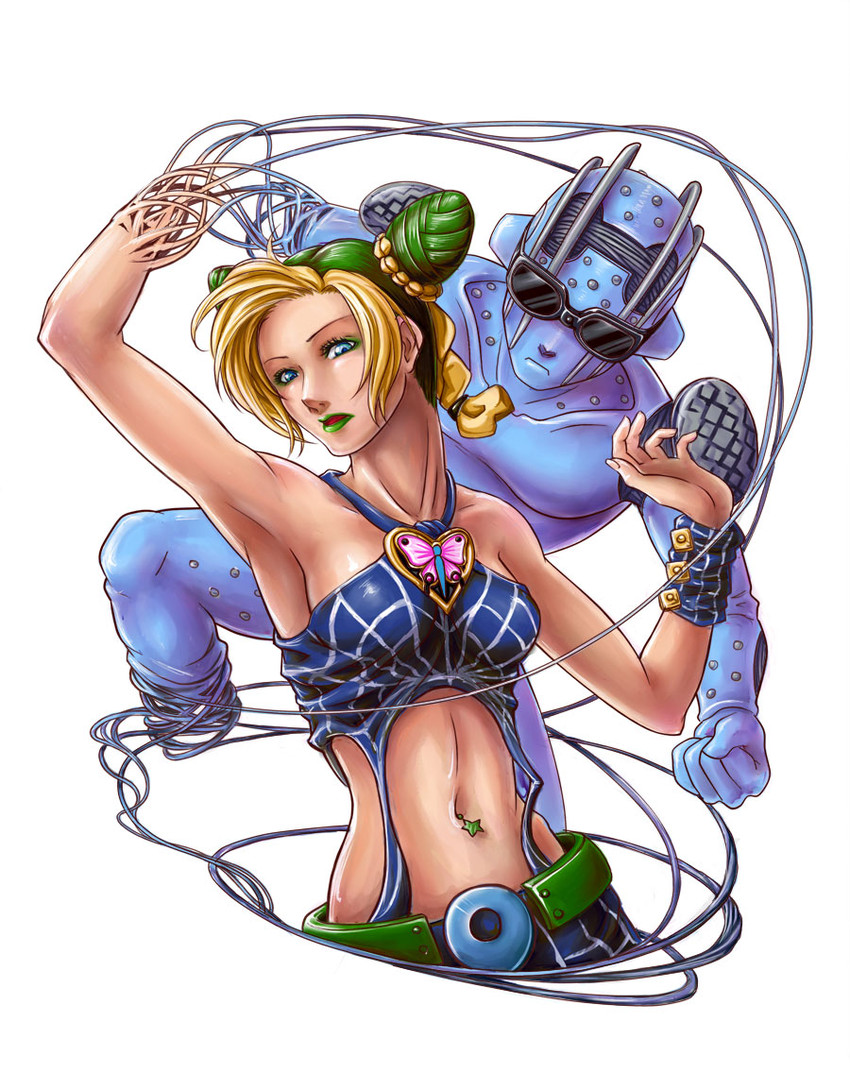 kujo jolyne and stone free (jojo no kimyou na bouken and 1 more) drawn by hatakeyama_0222