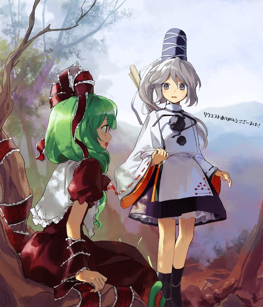 kagiyama hina and mononobe no futo (touhou) drawn by kaigen_1025
