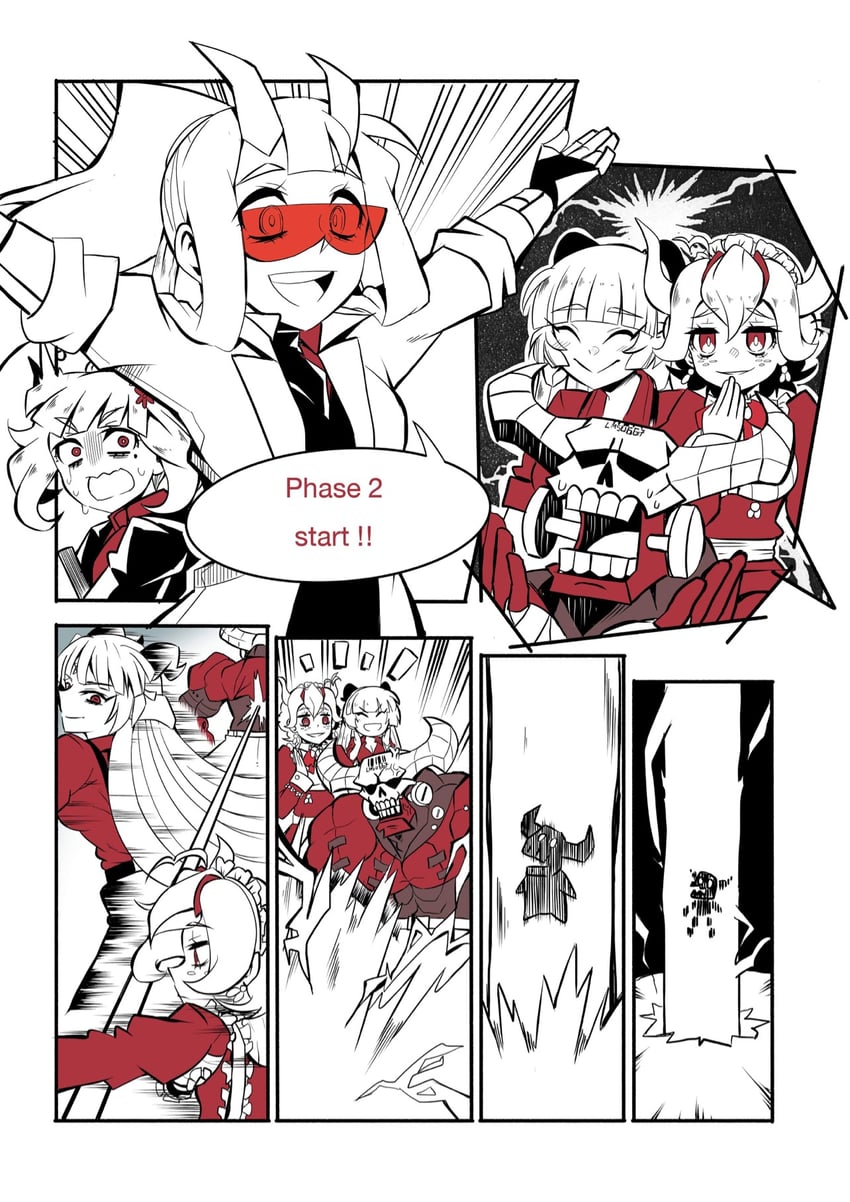 lucifer, helltaker, beelzebub, loremaster, and baphomet (original and 1 more) drawn by demongem