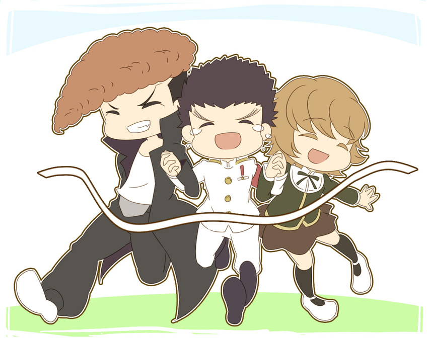 fujisaki chihiro, ishimaru kiyotaka, and owada mondo (danganronpa and 1 more) drawn by dobi_(dancejazz)