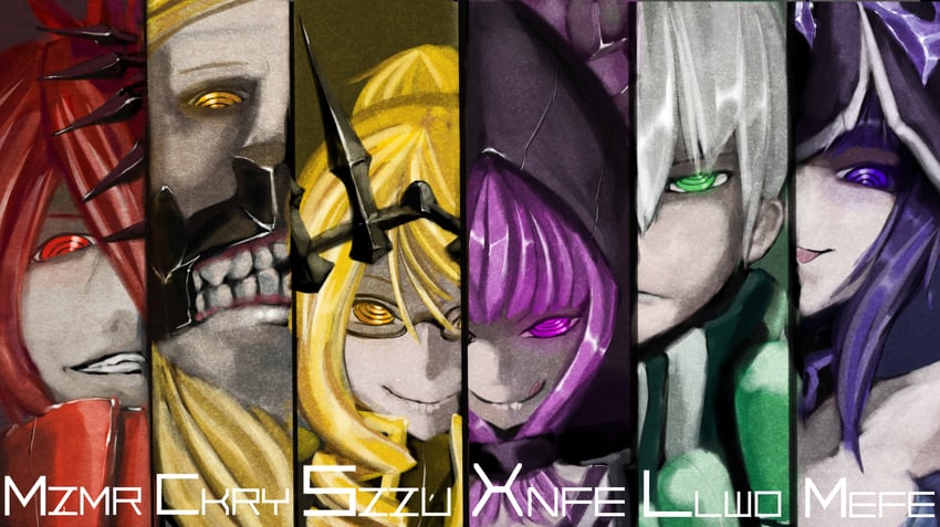 nafhe, mazuma, mefe, shizu, and karli (black rock shooter) drawn by bbb577 and lilio
