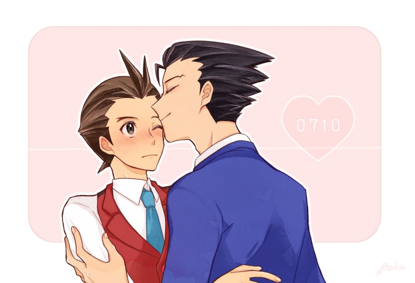 phoenix wright and apollo justice (ace attorney) drawn by kaji_sayaka_(chouchou387)