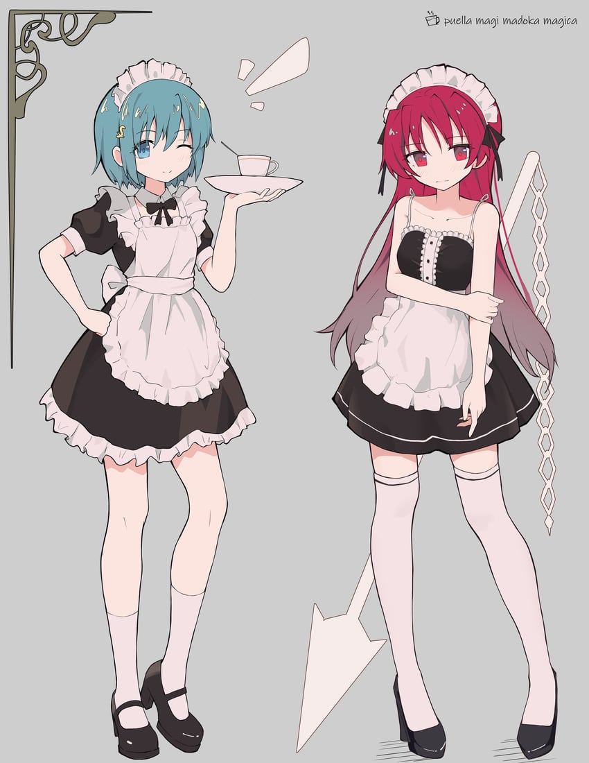 miki sayaka and sakura kyoko (mahou shoujo madoka magica) drawn by moonfire