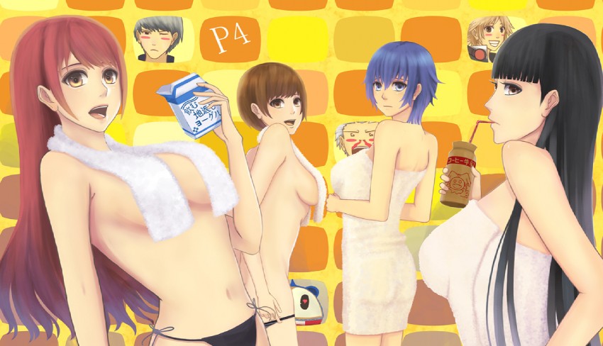 narukami yu, shirogane naoto, satonaka chie, kujikawa rise, amagi yukiko, and 3 more (persona and 1 more) drawn by sakimori_(hououbds)