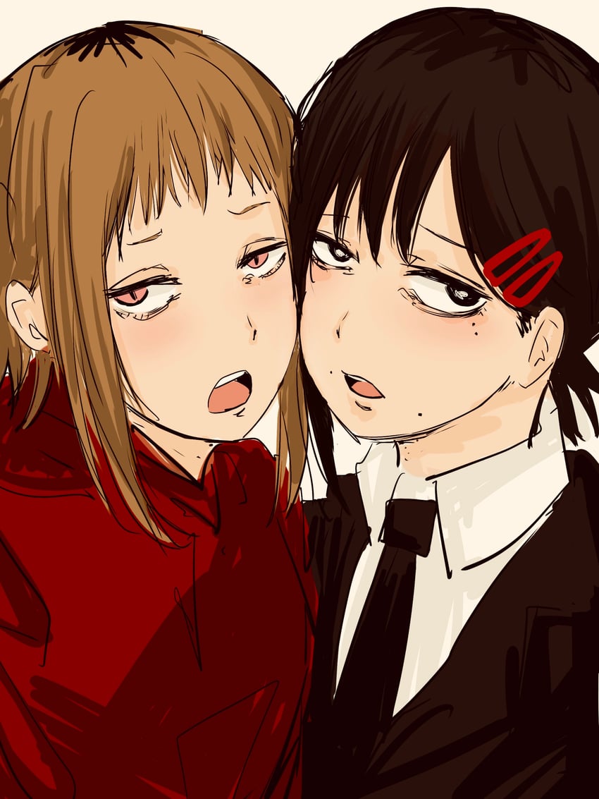higashiyama kobeni and sawatari akane (chainsaw man) drawn by geromi_(st_3924)