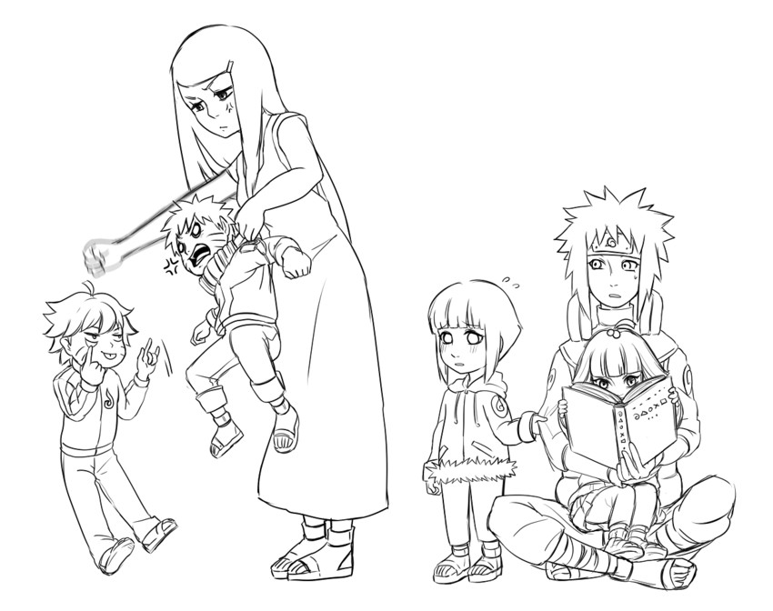 uzumaki naruto, hyuuga hinata, uzumaki boruto, uzumaki himawari, uzumaki kushina, and 1 more (naruto and 1 more) drawn by j88818541
