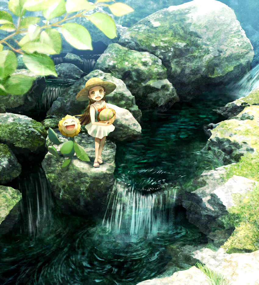 jasmine and sunflora (pokemon and 1 more) drawn by ribero