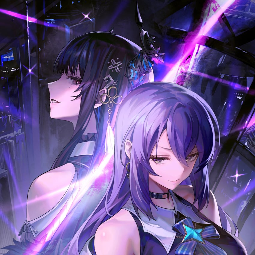 nerissa ravencroft and moona hoshinova (hololive and 2 more) drawn by john053028