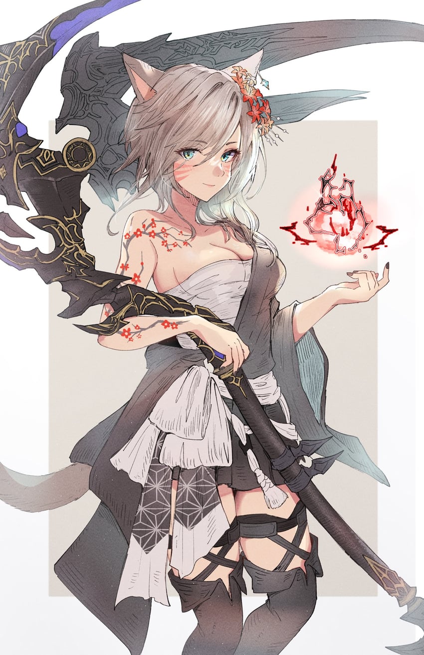 warrior of light and reaper (final fantasy and 1 more) drawn by mokokoiro