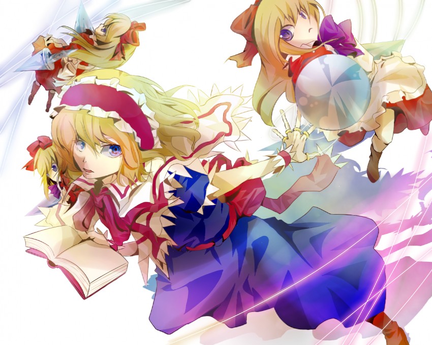 alice margatroid, shanghai doll, and hourai doll (touhou) drawn by 23ichiya