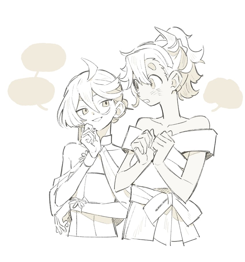 suletta mercury and miorine rembran (gundam and 1 more) drawn by minamip