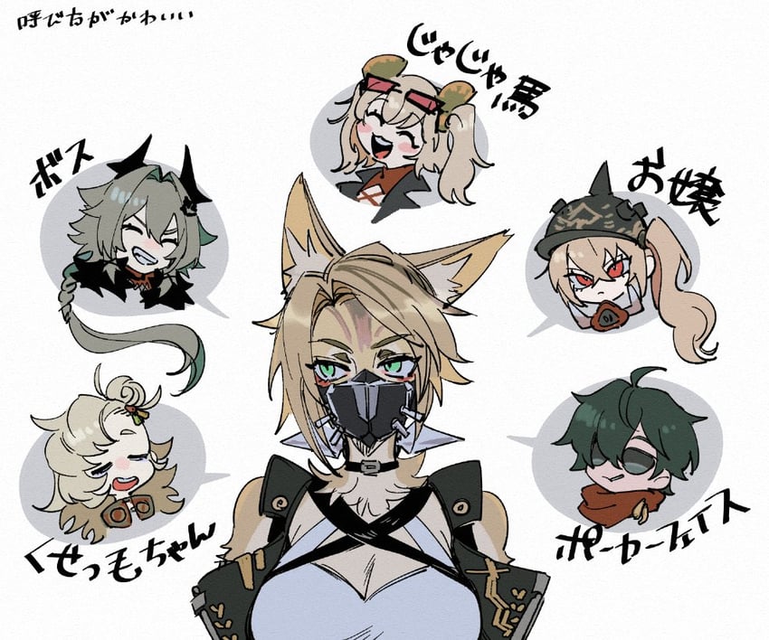 burnice white, luciana de montefio, caesar king, lighter, piper wheel, and 1 more (zenless zone zero) drawn by offnanoda