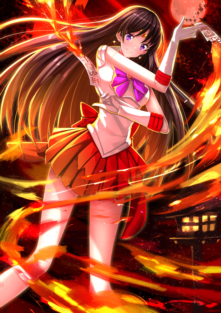 hino rei and sailor mars (bishoujo senshi sailor moon) drawn by swordsouls