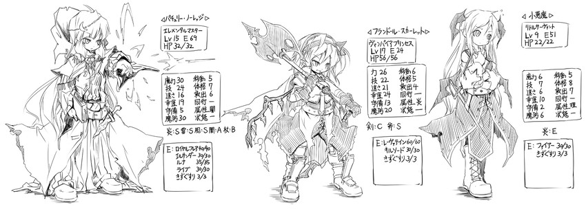 flandre scarlet, patchouli knowledge, and koakuma (touhou and 1 more) drawn by noya_makoto