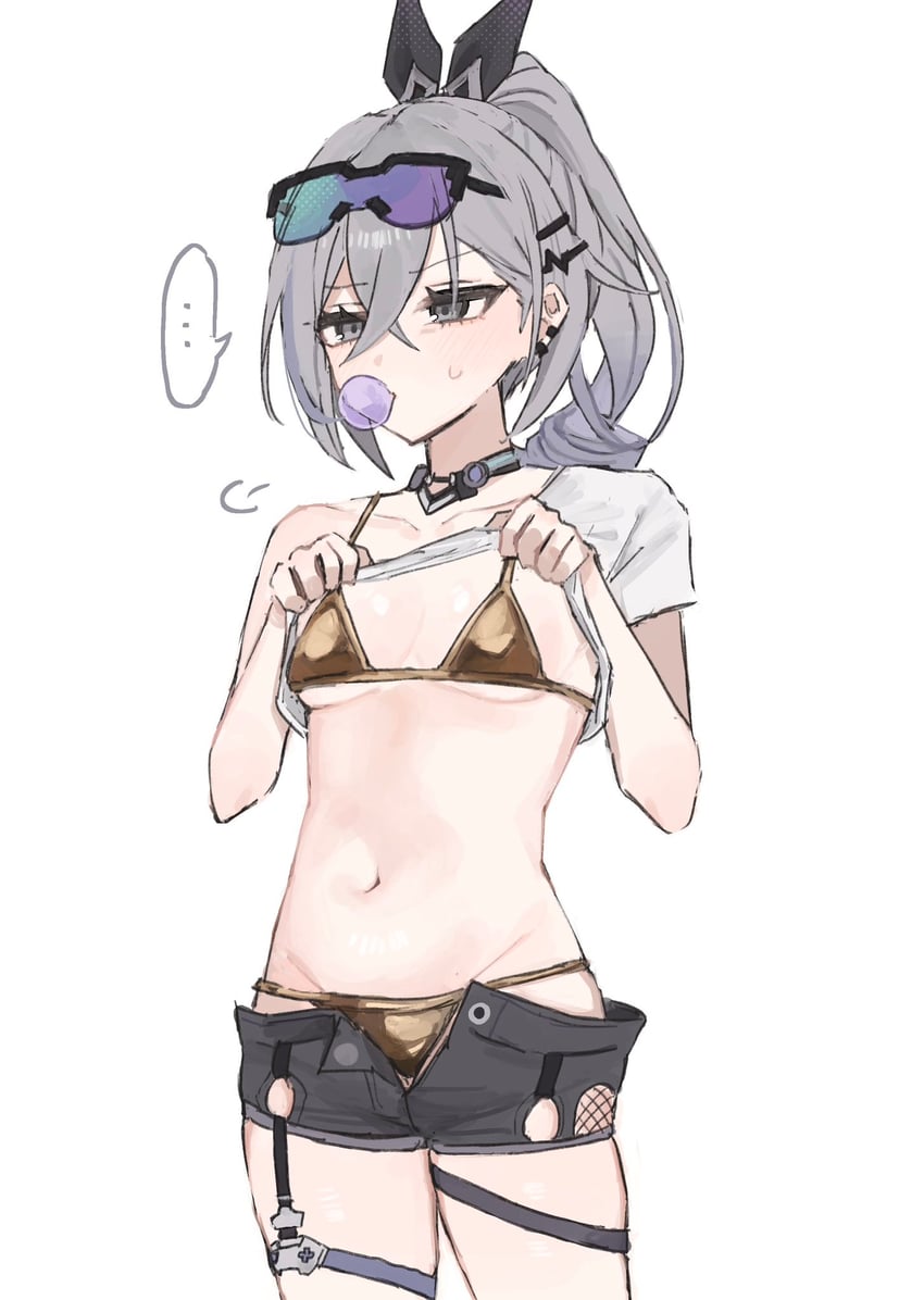 silver wolf (honkai and 1 more) drawn by rekka_shinai