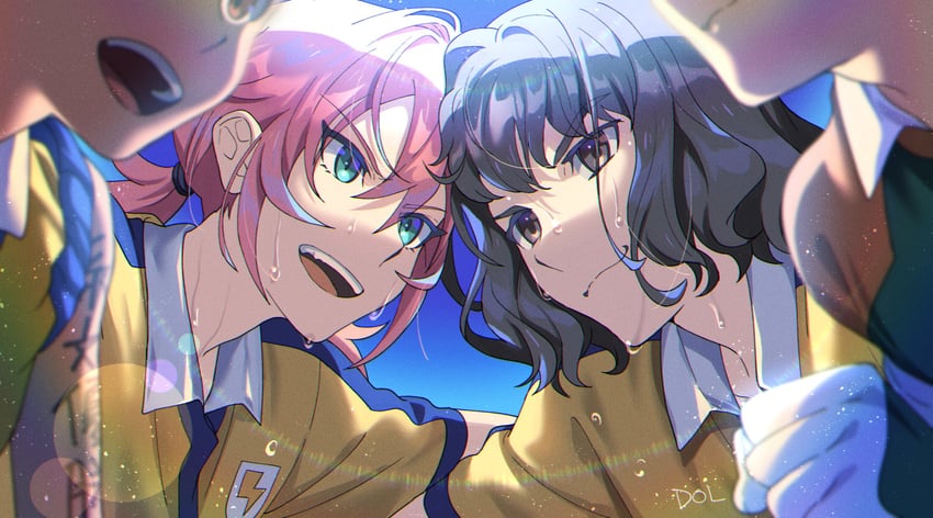 kirino ranmaru, shindou takuto, and sangoku taichi (inazuma eleven and 1 more) drawn by dolustoy