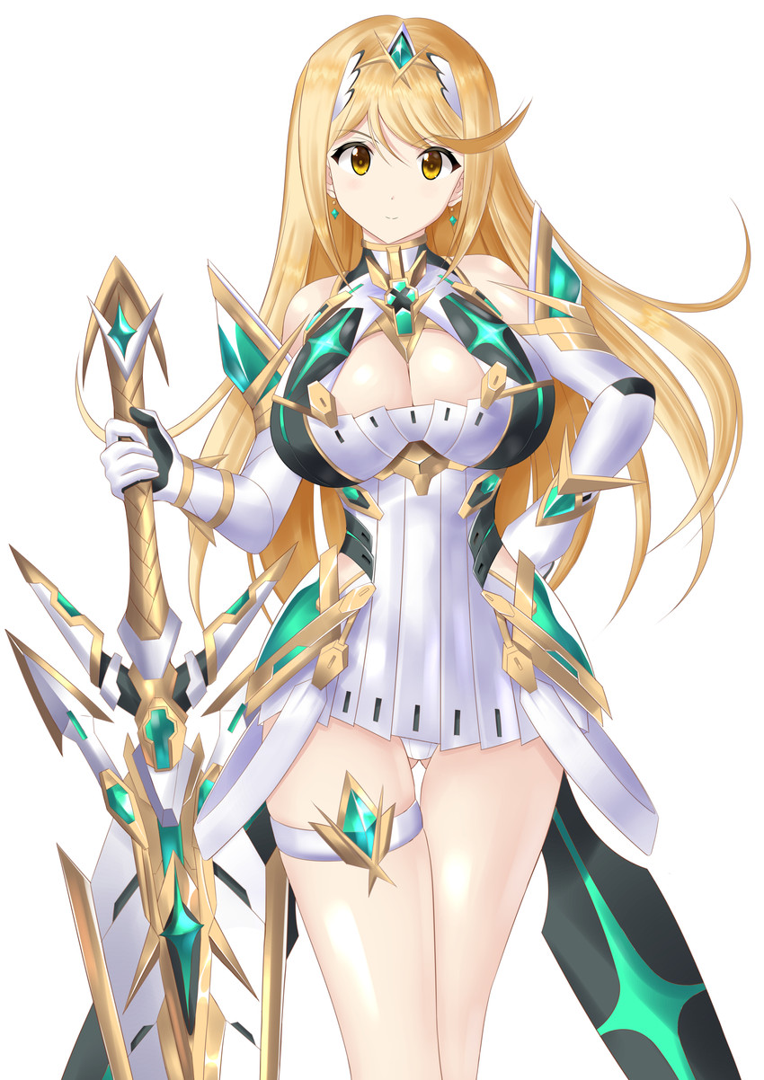 mythra (xenoblade chronicles and 1 more) drawn by yakkey