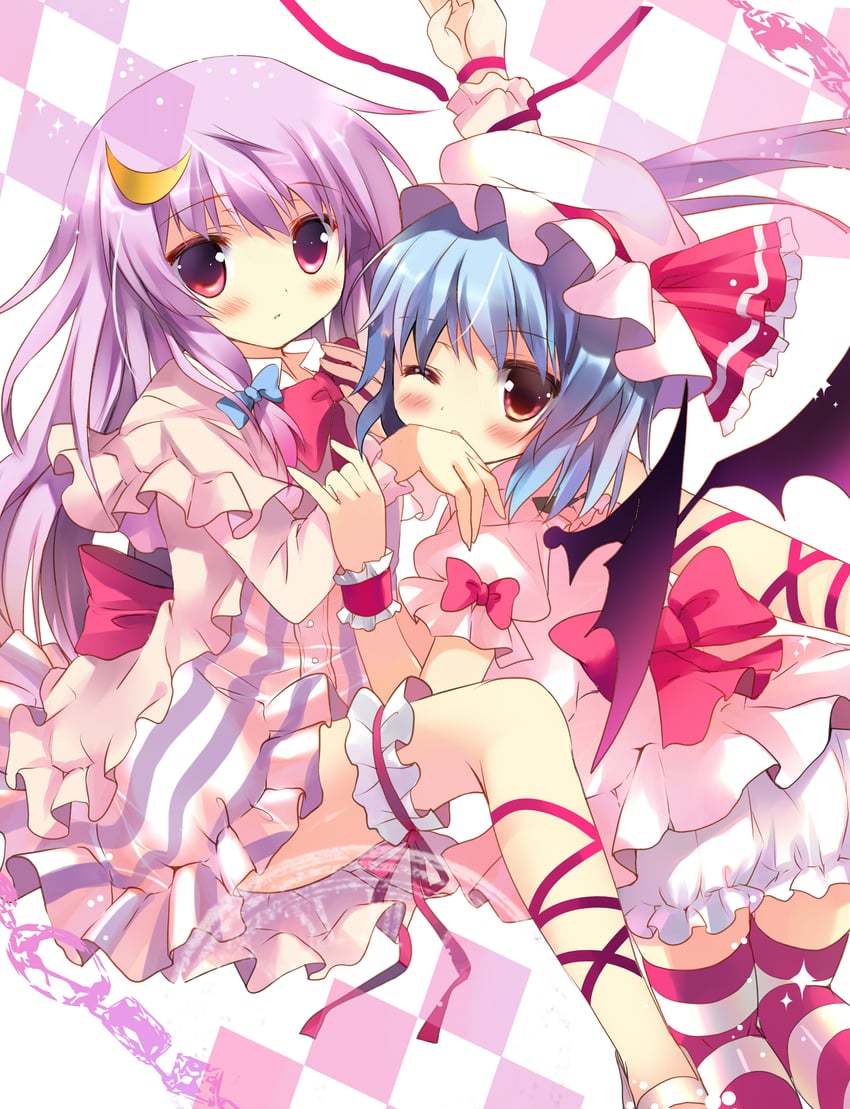 remilia scarlet and patchouli knowledge (touhou) drawn by azumi_kazuki