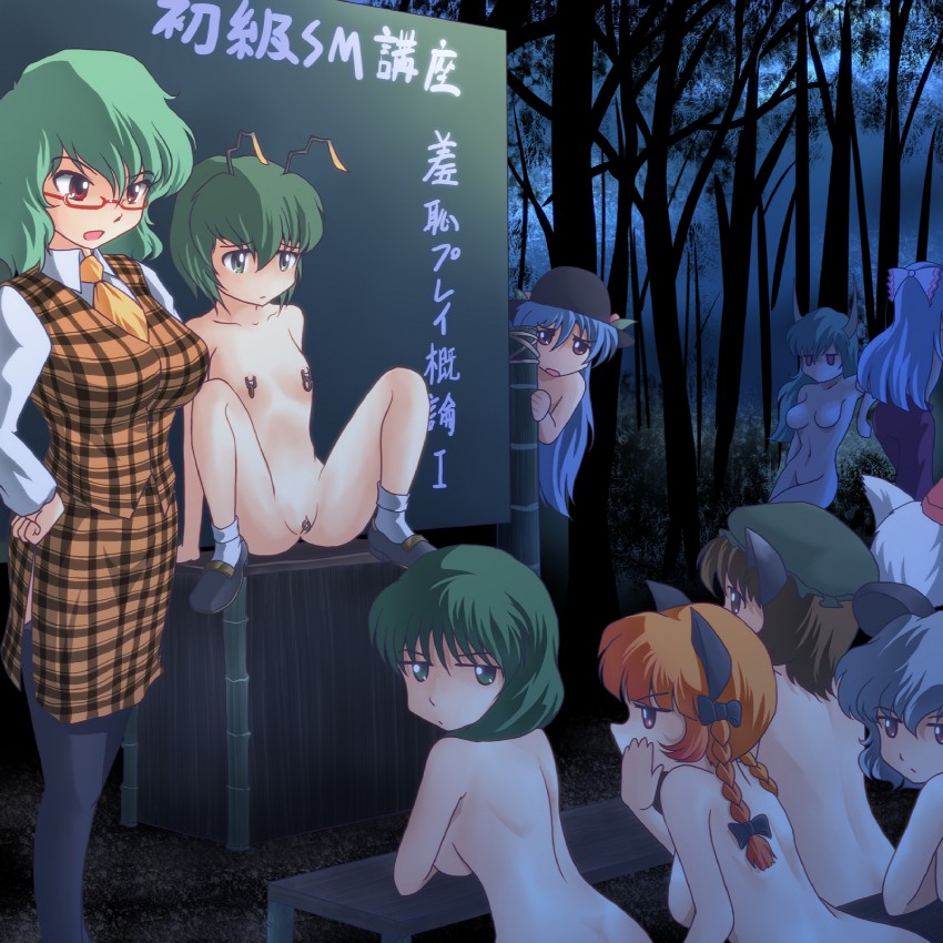 fujiwara no mokou, inubashiri momiji, kaenbyou rin, chen, kazami yuuka, and 6 more (touhou) drawn by wancozow