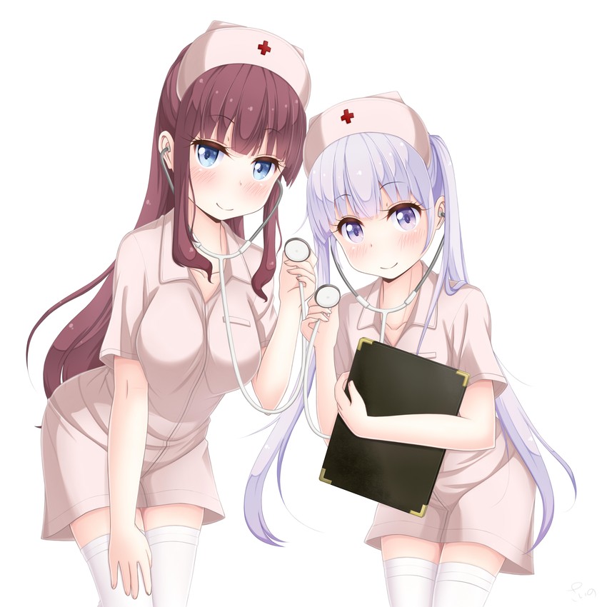 suzukaze aoba and takimoto hifumi (new game!) drawn by sainohikari
