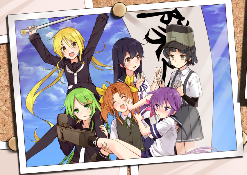 ushio, akebono, satsuki, kagerou, nagatsuki, and 1 more (kantai collection) drawn by max_melon