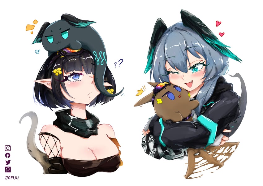 ho'olheyak and eunectes (arknights) drawn by jofuu_artist