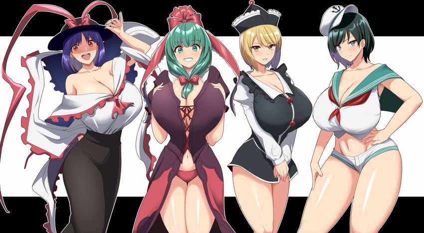 kagiyama hina, murasa minamitsu, nagae iku, and lunasa prismriver (touhou) drawn by kloah