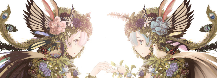 rem and ram (re:zero kara hajimeru isekai seikatsu) drawn by myrt1e