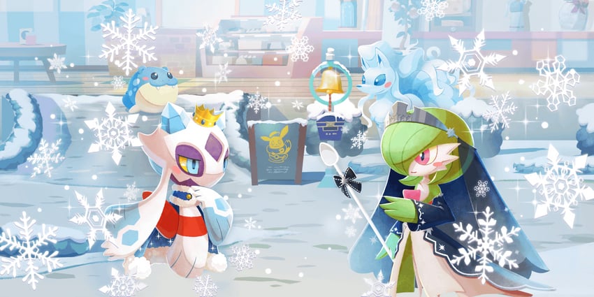 gardevoir, froslass, spheal, and alolan ninetales (pokemon and 1 more)