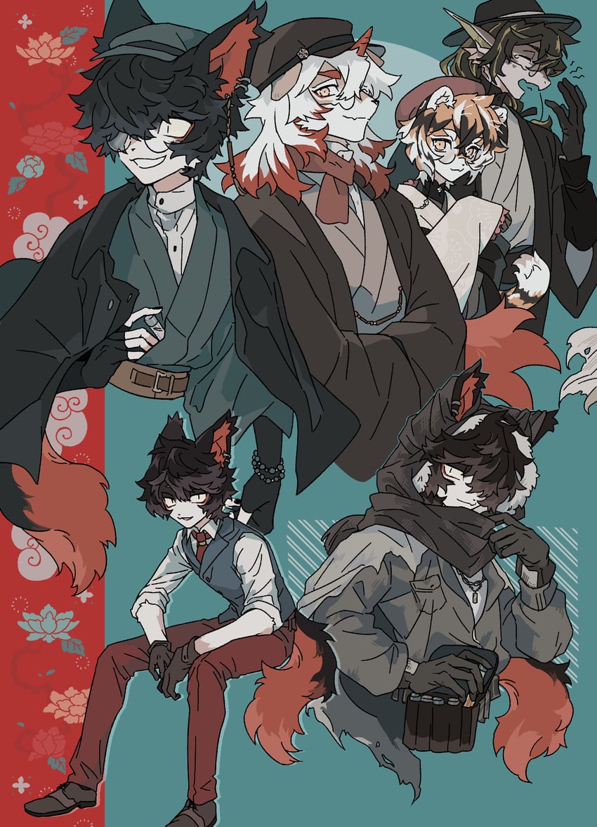 hung, waai fu, lee, and aak (arknights) drawn by sirakaro
