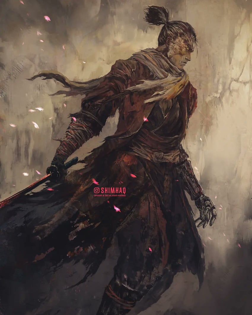 sekiro (sekiro: shadows die twice and 1 more) drawn by shimhaq