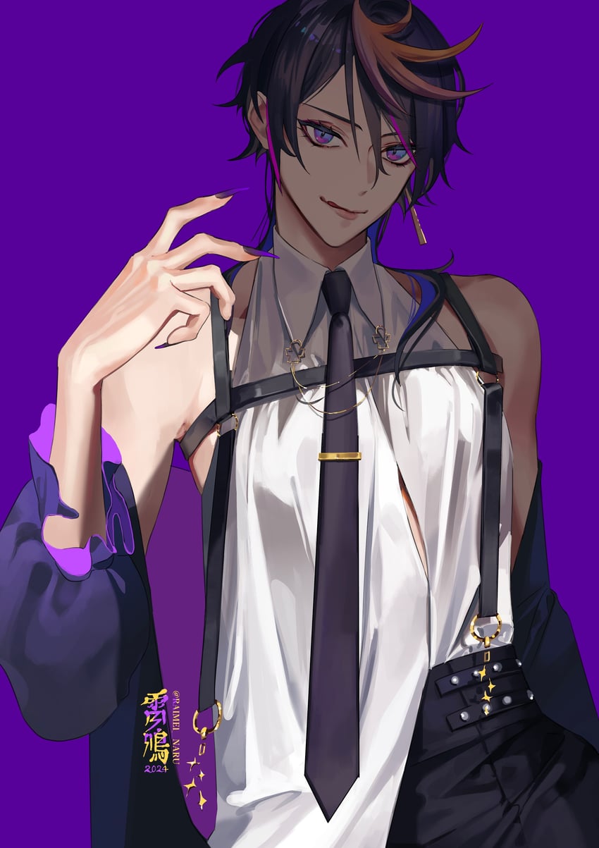 shu yamino (nijisanji and 1 more) drawn by raimei_naru