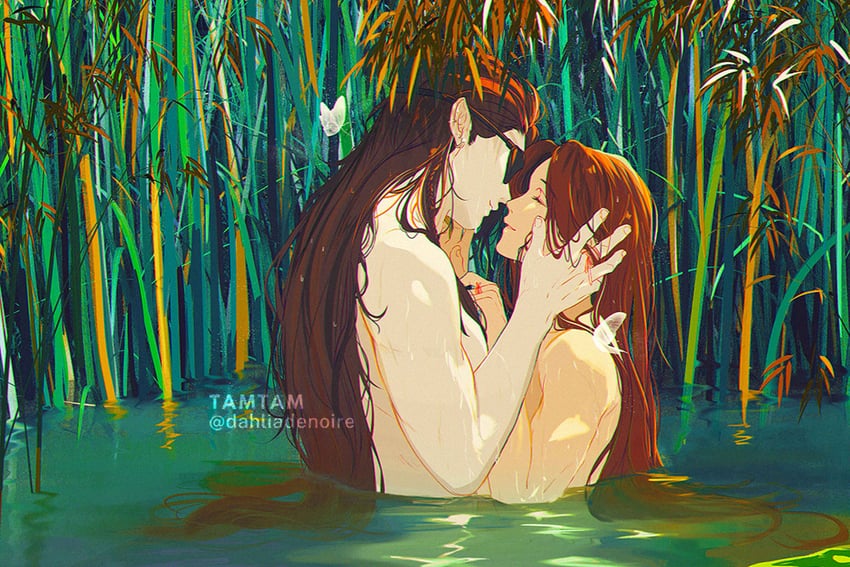 xie lian and hua cheng (tianguan cifu) drawn by tamtam_(dahliadenoire)