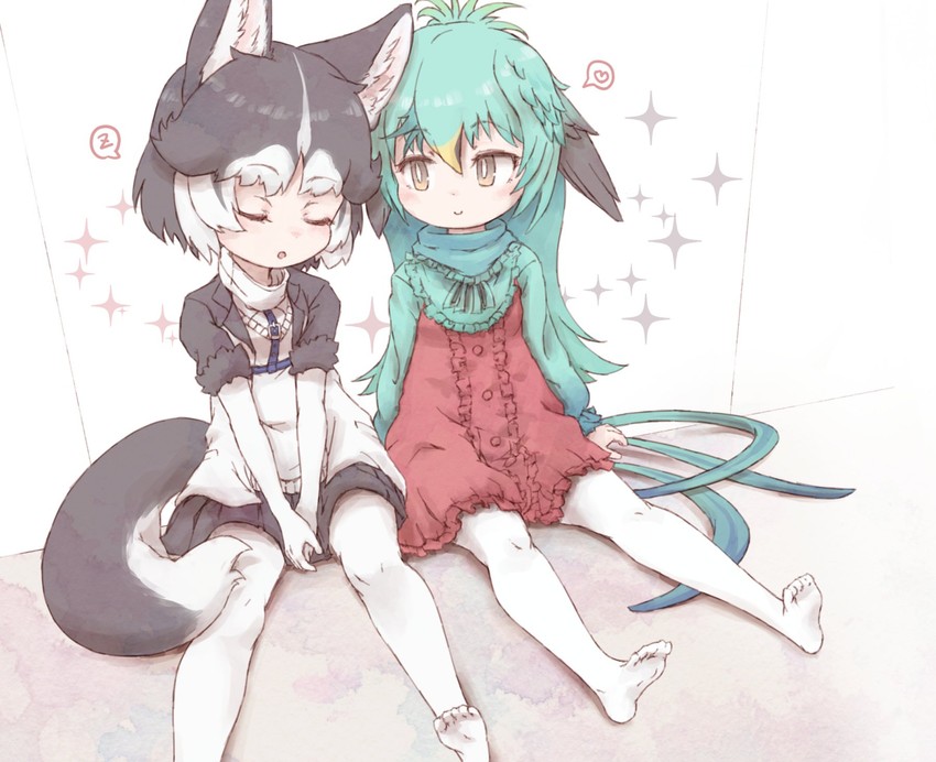 siberian husky and resplendent quetzal (kemono friends) drawn by kolshica