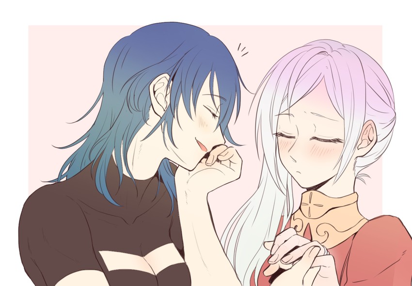 female byleth and edelgard von hresvelg (fire emblem and 1 more) drawn by riromomo