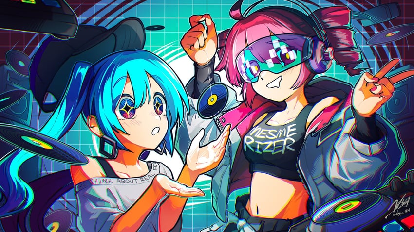 hatsune miku and kasane teto (vocaloid and 3 more) drawn by doggo_1d34