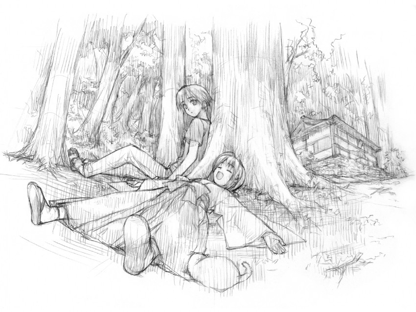kasugano haruka and amatsume akira (yosuga no sora) drawn by hashimoto_takashi