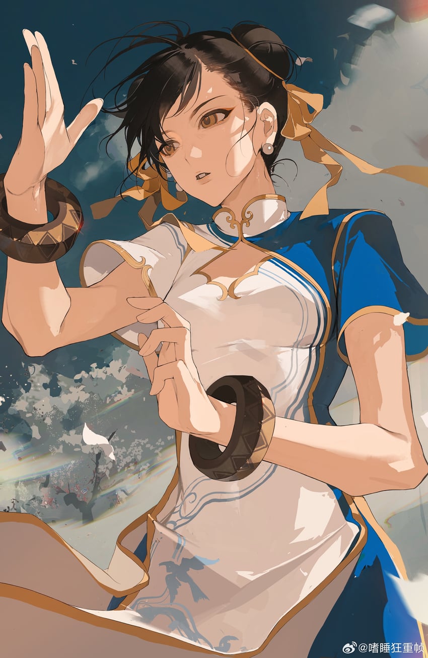 chun-li (street fighter and 1 more) drawn by chongzhen_085