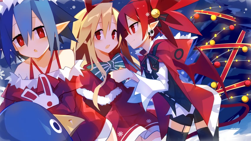 etna, prinny, flonne, pleinair, and usagi-san (disgaea) drawn by nanozenzen
