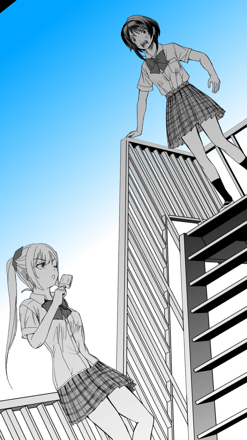 aizawa kazuha and matsumura fuuka (assault lily) drawn by sentape