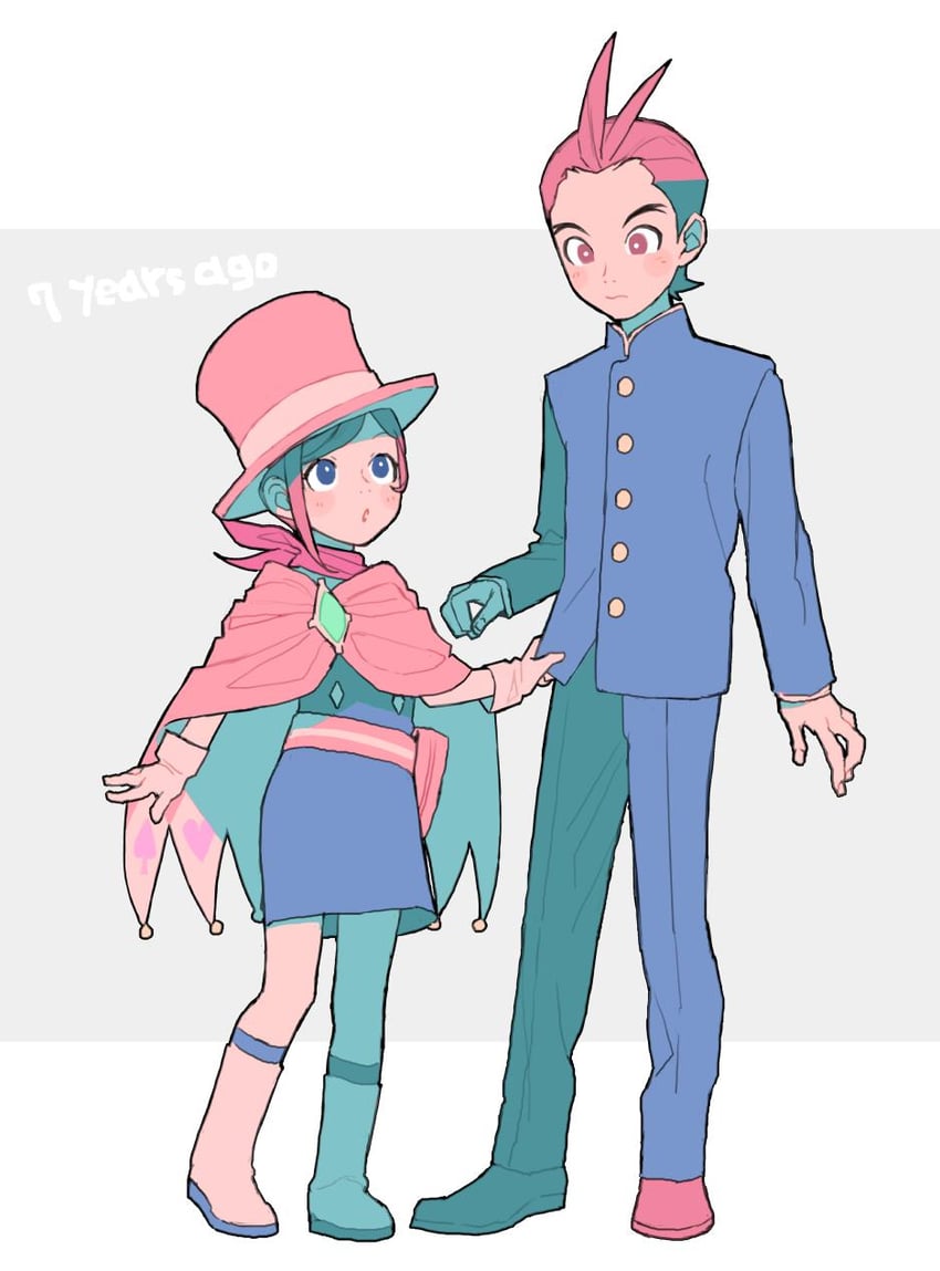apollo justice and trucy wright (ace attorney) drawn by ouse_(otussger)